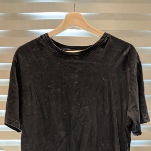 BLACK DISTRESSED VINTAGE FEEL LONG SHIRT